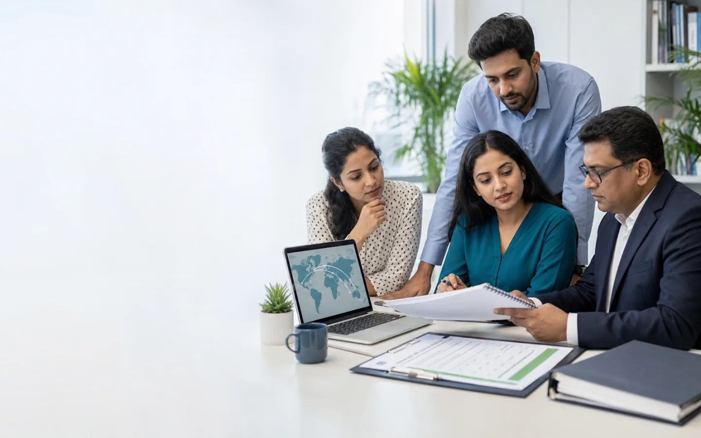 Indian NGO compliance team reviewing foreign contribution grant and FCRA records