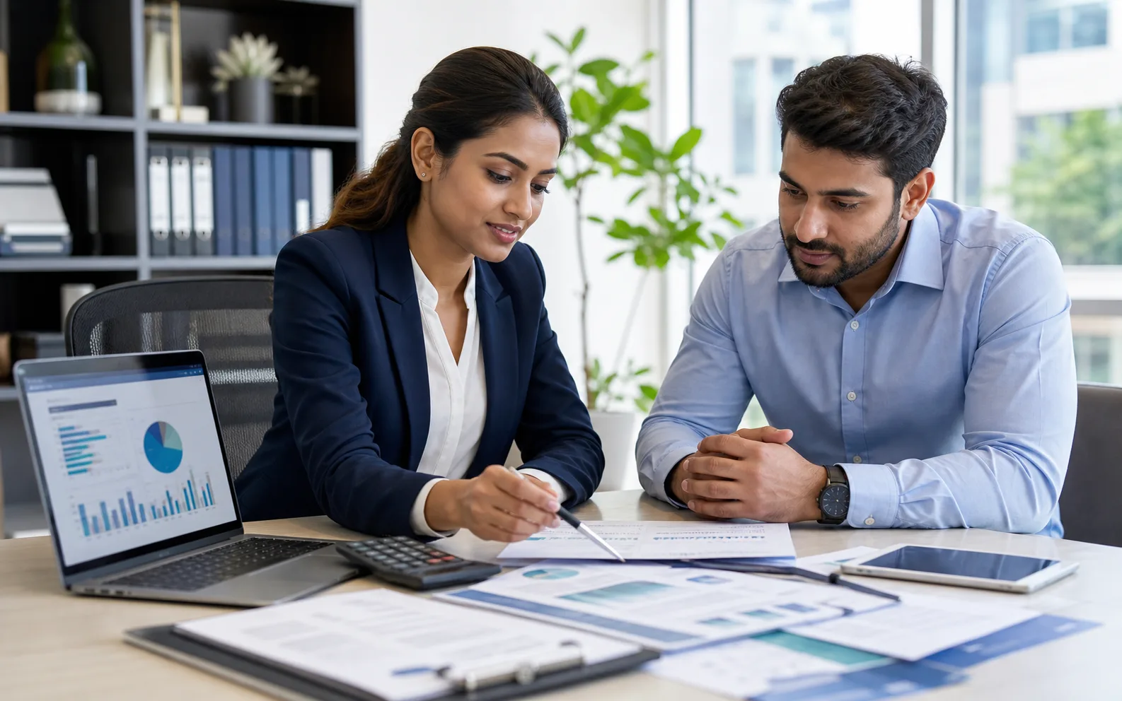 Indian taxpayer and tax professional preparing an income tax return