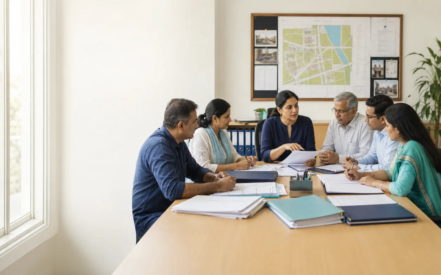 Indian society founding members reviewing memorandum and governance documents