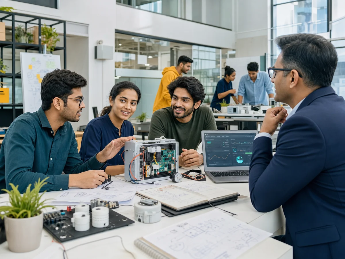 Indian startup founders presenting an innovative product for DPIIT recognition readiness