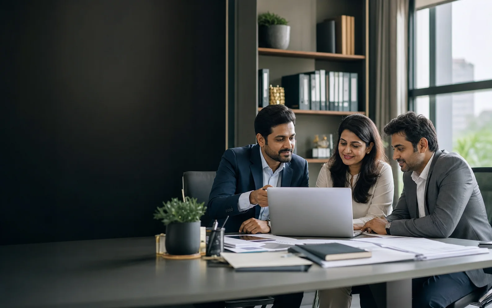 Indian tax professionals reviewing GST and income tax records